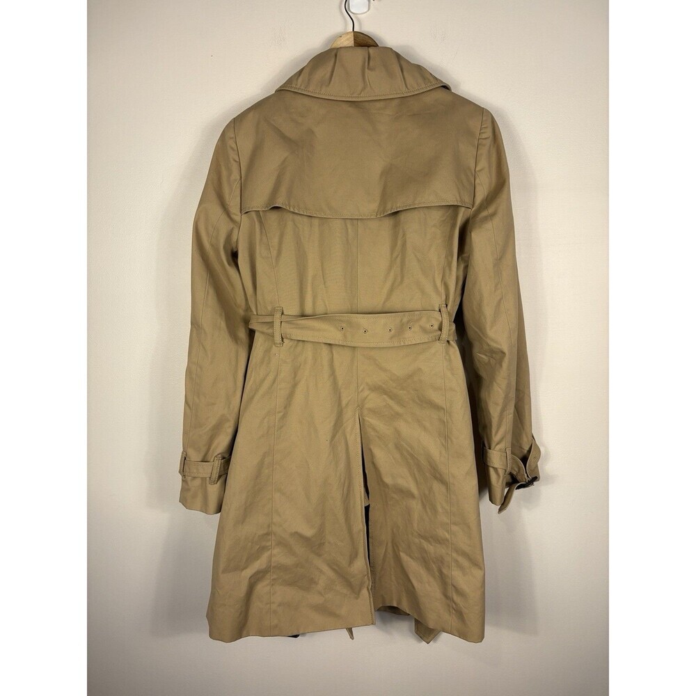 J. Crew Trench Coat Tan Khaki Double Breasted Belted Size 10 Classic Old Money - Picture 3 of 6